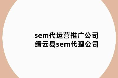 sem代运营推广公司 缙云县sem代理公司